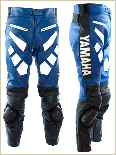 YAMAHA Blue Color Motorcycle Leather Trouser